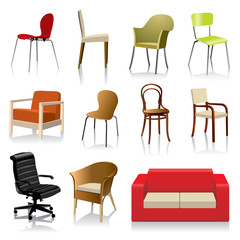 Vector Various Chairs - 20938011