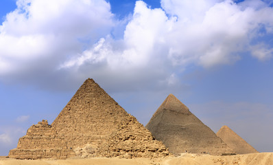 Great Pyramids-of Pharaoh Khufu, Khafre and Menkaure. Egypt