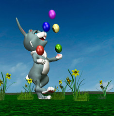 juggling easter bunny