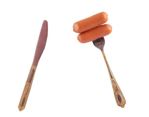 Plug with sausages and a knife