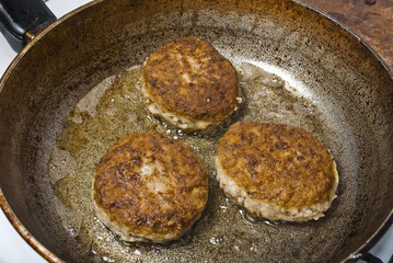 Chops in a frying pan