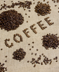 sign made of coffee beans