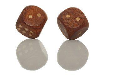 Two die is cast on white isolated background