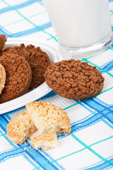 glass of milk with cookies
