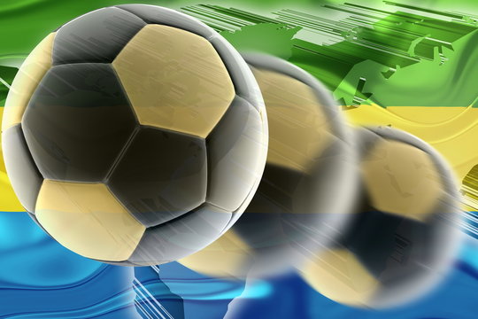 Flag of Gabon wavy soccer