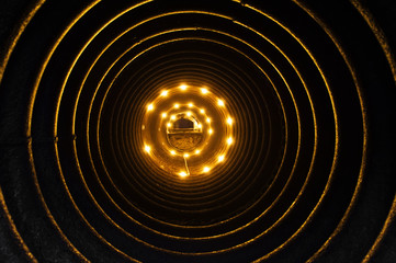 Inside of a pipe