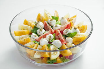 tomato salad with  mozzarella cheese