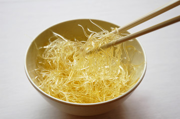 shark fin in the bowl with white background