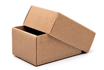 Empty cardboard box on a white background