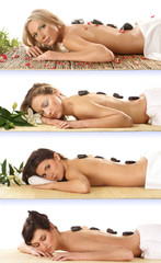 Obraz na płótnie Canvas Attractive women getting spa treatment