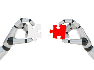 Two puzzles in two robohands