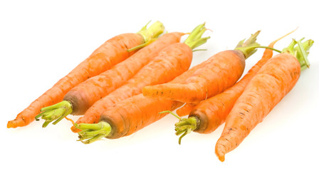 Fresh natural carrot isolated on white