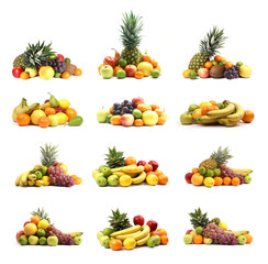 Fruits isolated on white