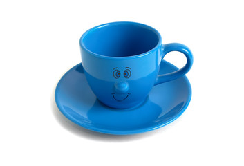 Blue cup and saucer
