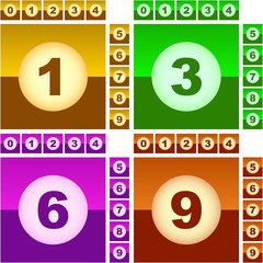 Number buttons. Vector great collection.