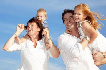 young happy family