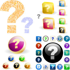 Question button set. Vector great collection.