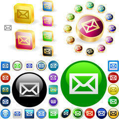 E-mail icon set for web.