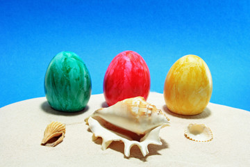 ostereier mit muschel