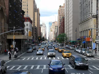 Photo sur Plexiglas TAXI de new york L& 39 heure de Rosh à New York