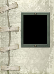 Grunge papers design in scrapbooking style with frame