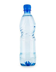 Naklejka premium smal blue bottle with water isolated