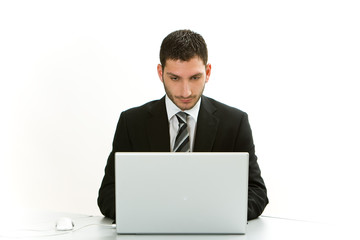 Manager in Arbeit vertieft