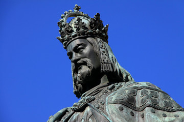 Bronze Statue of the King of Czech Charles IV. in Prague