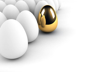 golden egg concept out of the crowd