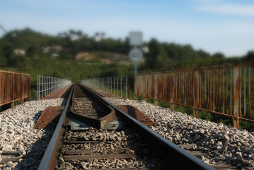 Obraz premium Railway track with blurred background