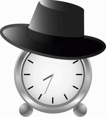 alarm-clock in hat