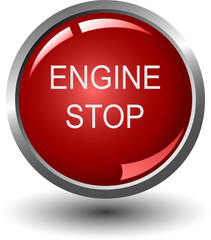 Engine stop  web buttons, vector