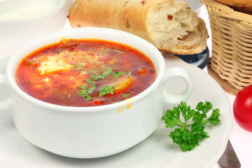 Bowl of borscht.