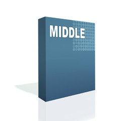 blue box with level inscription