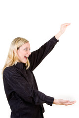 Woman showing a large size