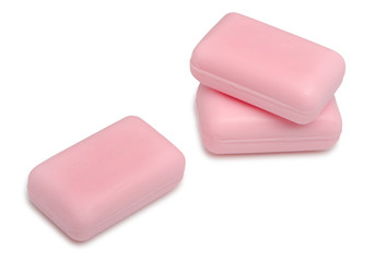 Three soaps of pink color