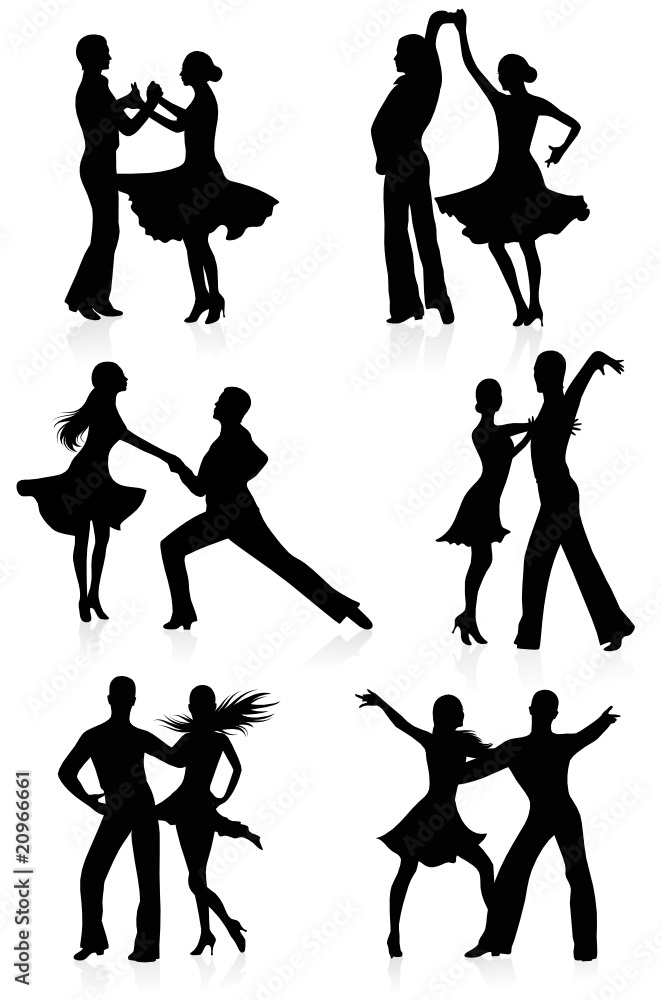 Wall mural Dancing silhouettes.