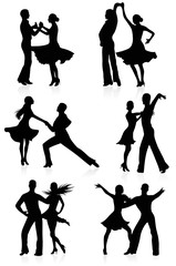 Dancing silhouettes.