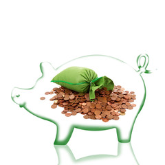 maialino con sacco di soldi