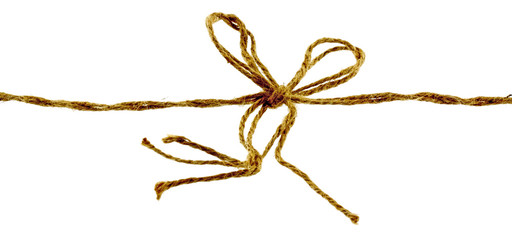noeud ficelle emballage fond blanc