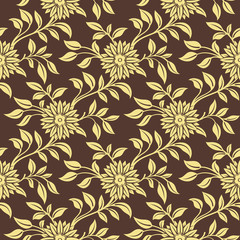 Seamless Floral Pattern with chinese chrysanthemums