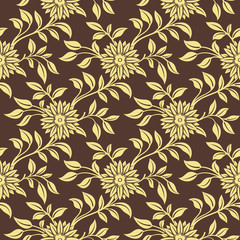 Seamless Floral Pattern with chinese chrysanthemums