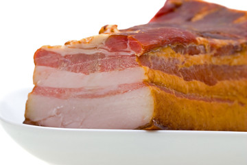 Close-up hunk of fat isolated on white