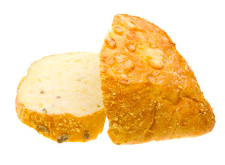 Sliced loaf of bread isolated on white