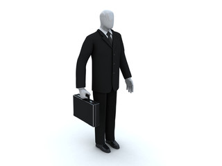 businessman character with case
