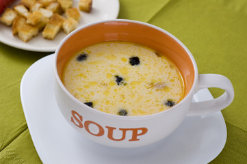 cheese soup with olive