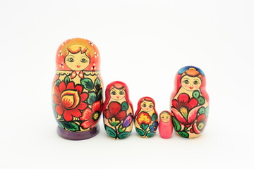 Family of wooden nested dolls