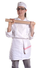femme pâtissier et son rouleau