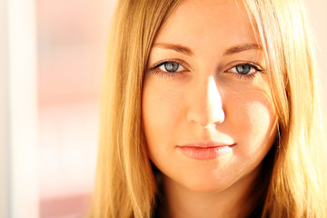 Obraz premium Portrait of young sad woman