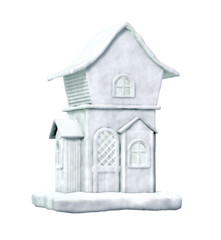 snow house on the white background
